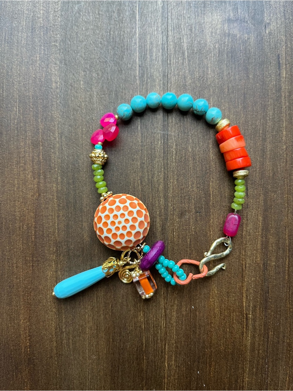 Fun multi-color coral bracelet